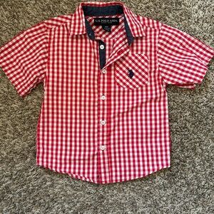 U.S. Polo Assn. Red and White Gingham Button-Down Shirt